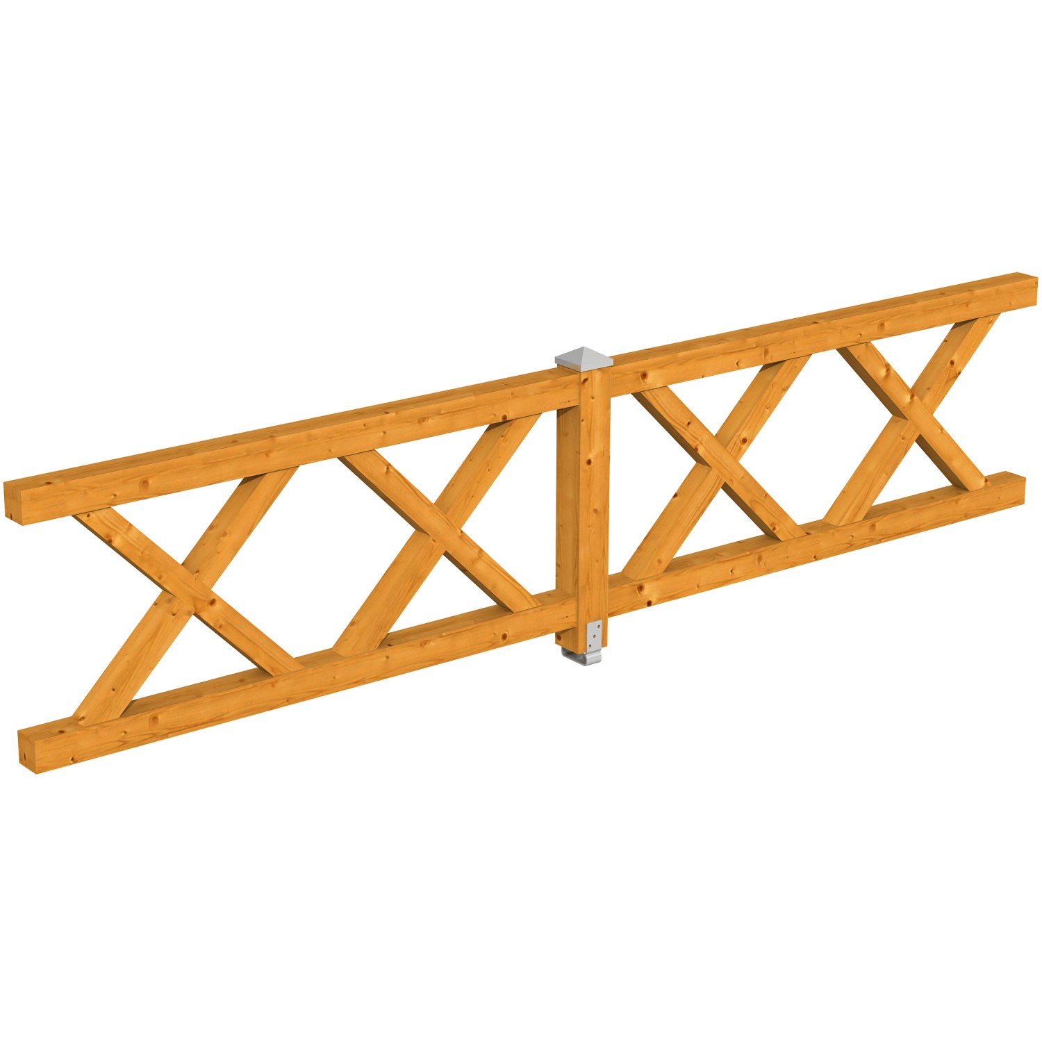 Skan Holz Brüstung Andreaskreuz 400 x 84 cm Fichte Eiche hell