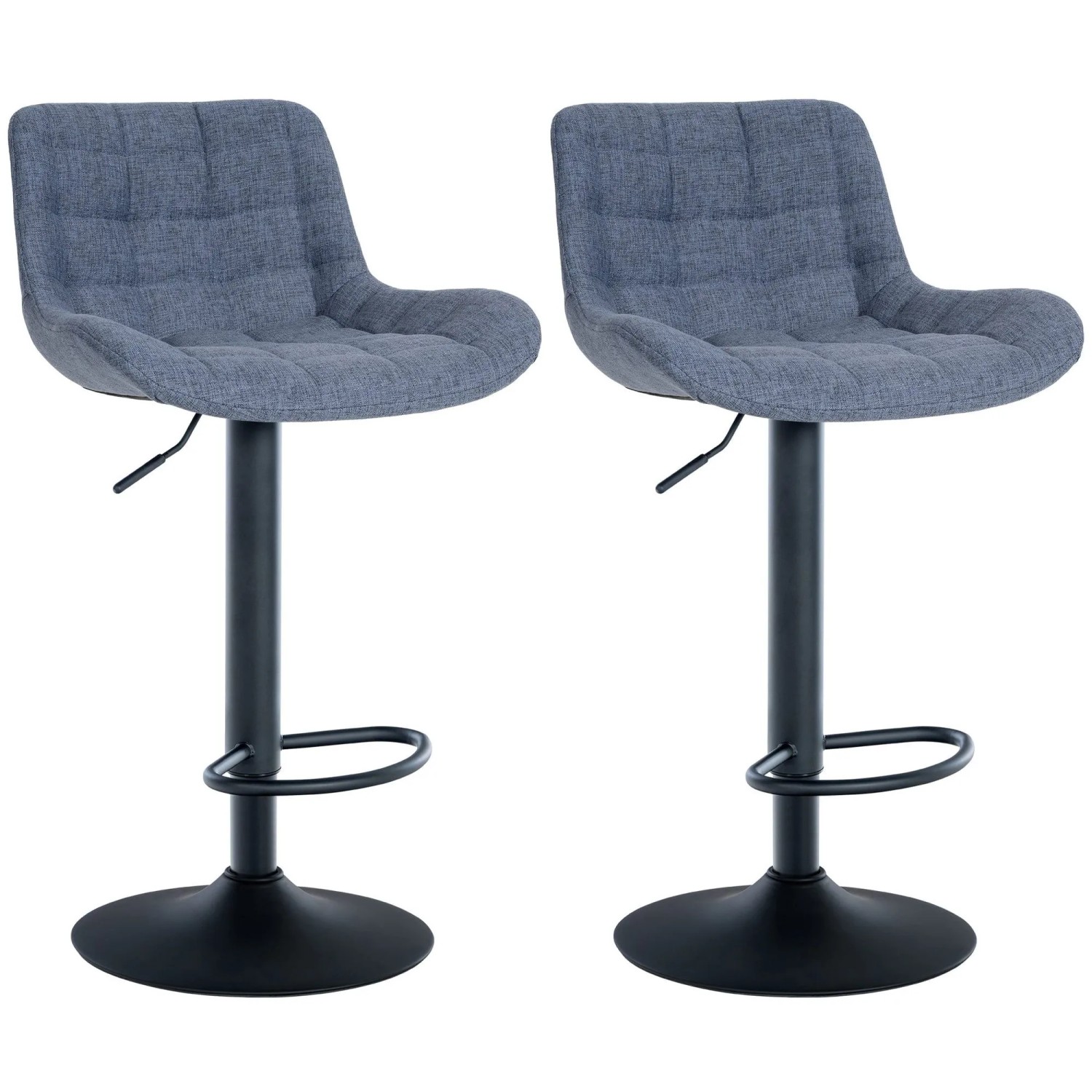 CLP 2er Set Barhocker Tover blau/Stoff