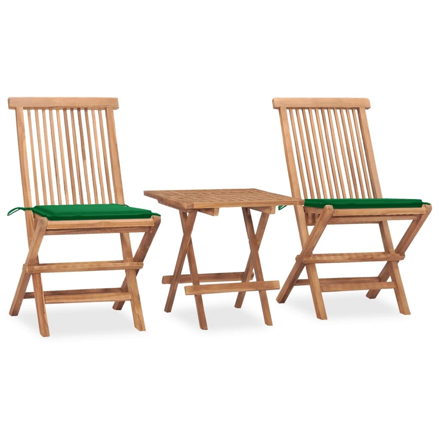 vidaXL 3-tlg Garten-Essgruppe mit Kissen Klappbar Massivholz Teak Modell 33 günstig online kaufen