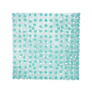 Relaxdays Duschmatte Quadratisch PVC Blau Rutschfest 53 cm x 53 cm 640 g