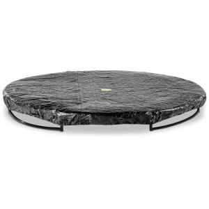 Schwarze EXIT Trampolin Abdeckplane D366cm zum Schutz vor Schmutz und Wetter.