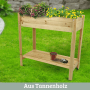 DELUKE Hochbeet Balkon Holz KLEO mit Vlies Handschuhe Pflanzkasten Hoch Blumenkasten aus Tannenholz Kräuterbeet Wetterfest Natur_3