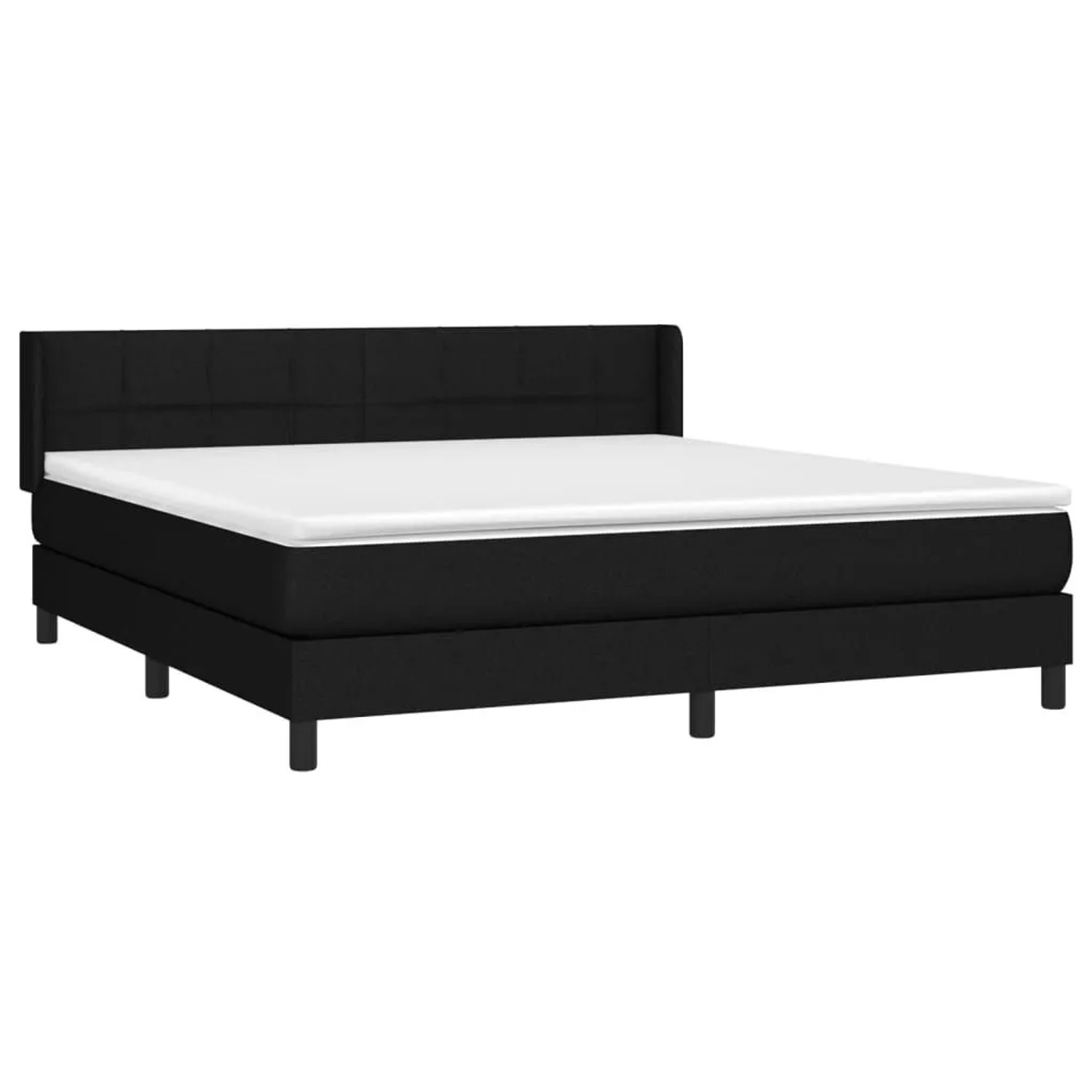 vidaXL Boxspringbett mit Matratze Schwarz 160x200 cm Stoff 3129723 günstig online kaufen