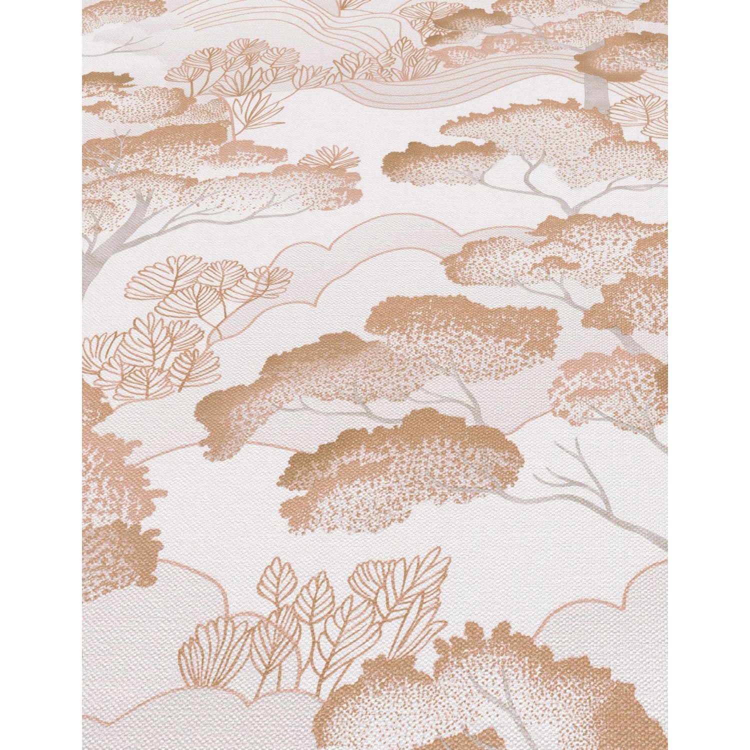Erismann Vliestapete Elle Decoration 4 Golden Grove Terracotta mit Waldmotiv.