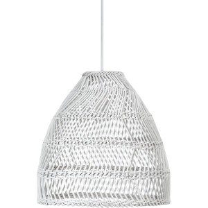 PR Home Maja Outdoor Pendelleuchte, weiße Hängeleuchte aus geflochtenem Naturmaterial.