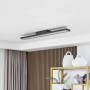 Moderne, dimmbare LED Smart Home Deckenlampe Leicy in Schwarz mit Leselampe.