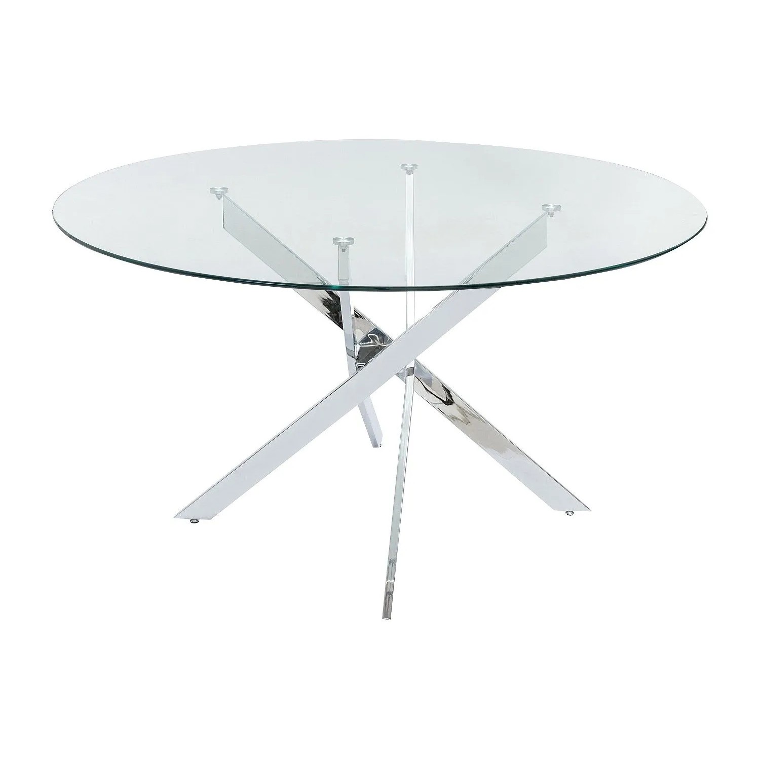 Vente-unique Esstisch Cosima Transparent  Silberfarben 140 cm