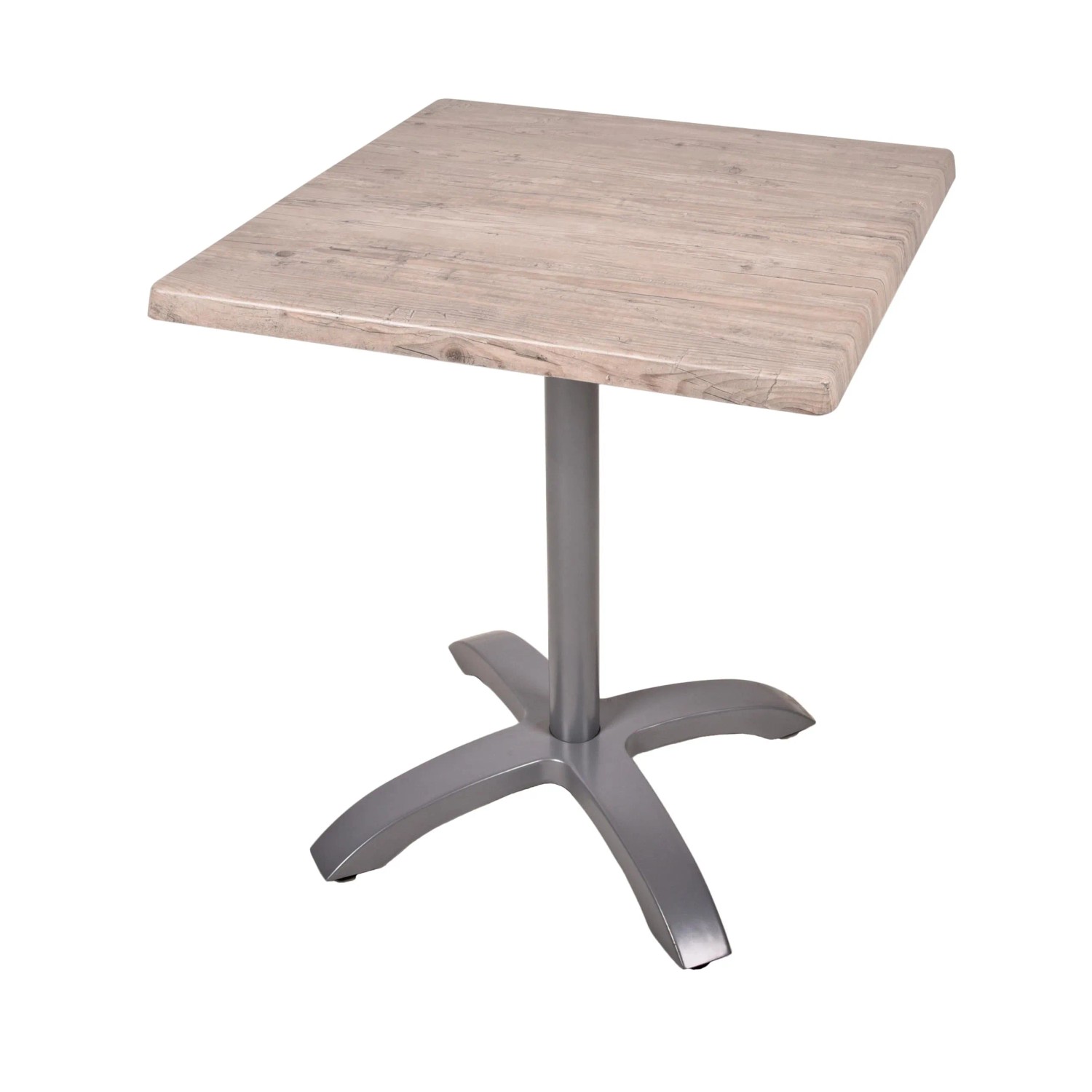 DELUKE Bistrotisch KATJA 70x70cm Quadratisch Hellbraun Holz Cafétisch Bartisch Gartentisch Outdoor-Esstisch