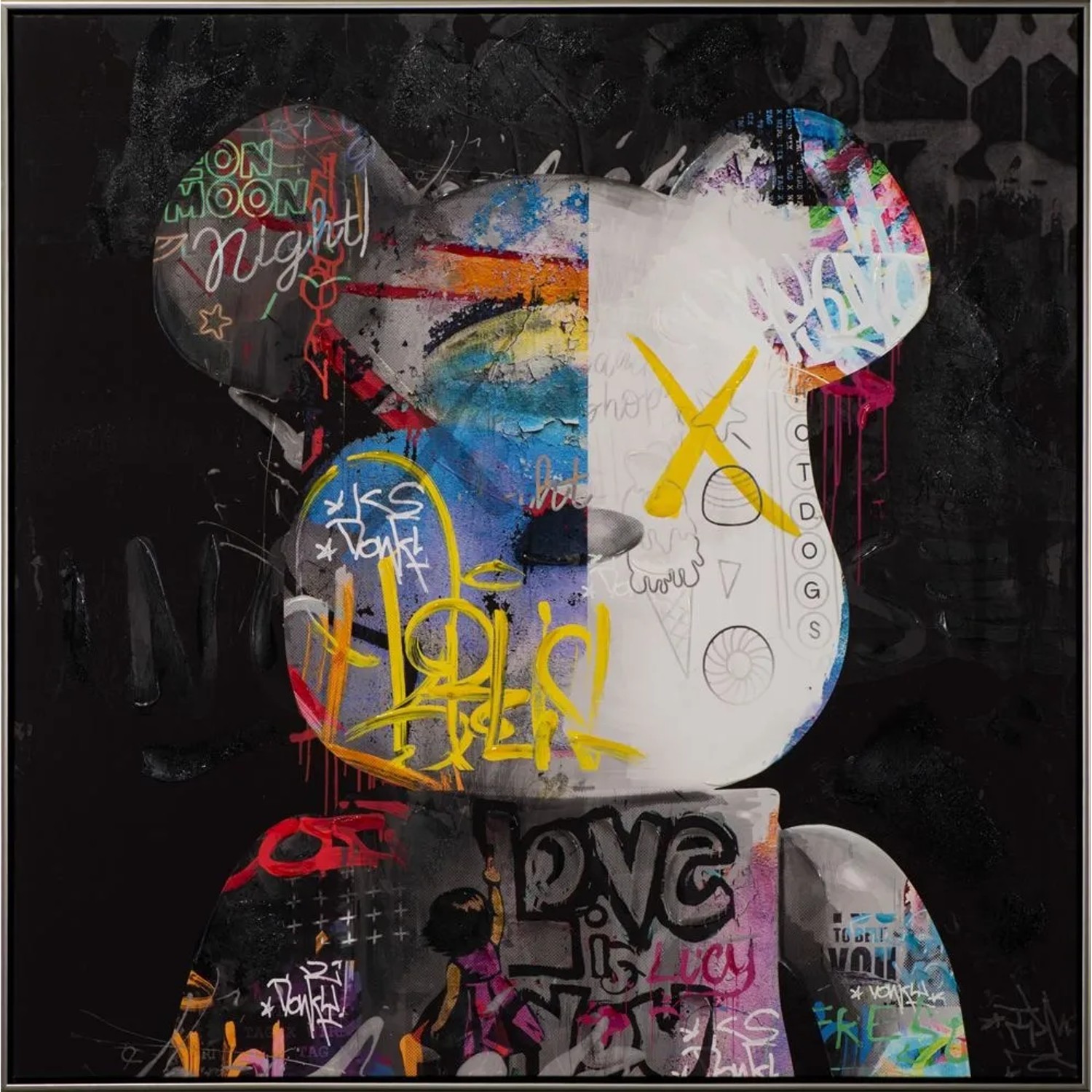 Art Universe Leinwandbild Comic Art Teddy 102 x 102 cm