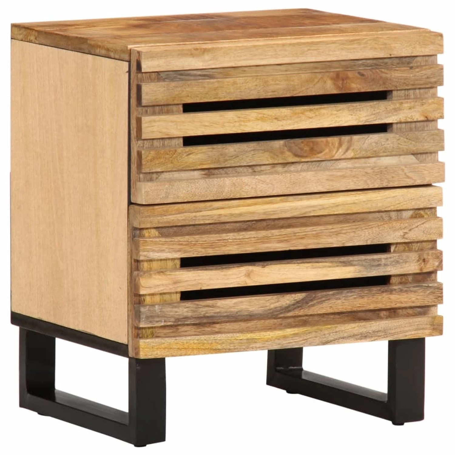 vidaXL Nachttische 2 Stk 40x34x46 cm Raues Mangoholz Modell 2 günstig online kaufen