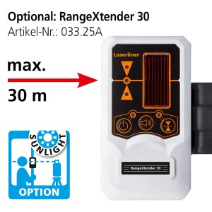 Laserliner RangeXtender 30 für Kreuzlinien-Laser, Reichweite bis 30m.