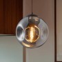Moderne Lindby Pendelleuchte Valentina aus Alu und Glas, 1-flammig, für Wohnzimmer.