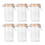 Relaxdays Einmachgläser 6er Set Glas Transparent Luftdicht Bügelverschluss 15 cm x 12 cm x 8 cm 500 ml