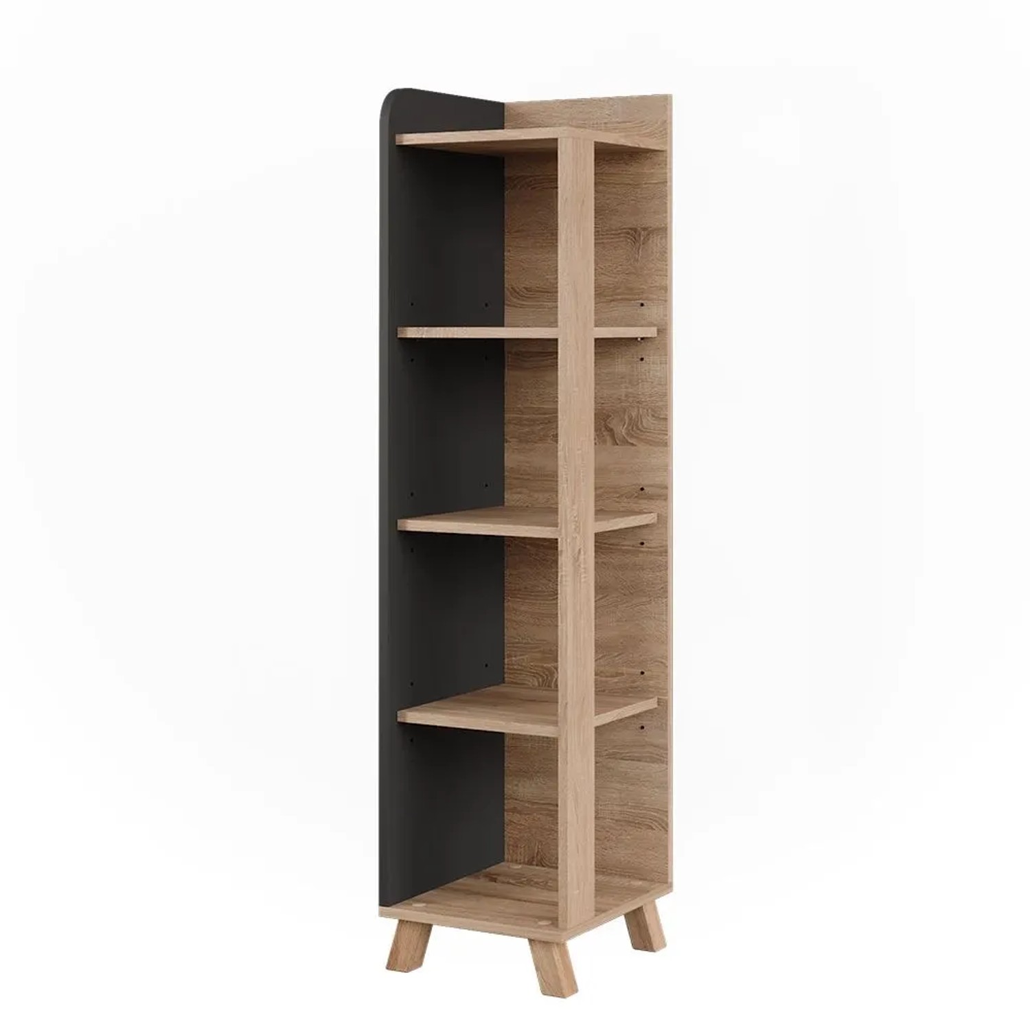 Vicco Badregal Karen Sonoma Anthrazit 30 x 128 mit 4 Fächern Art Nr 54689