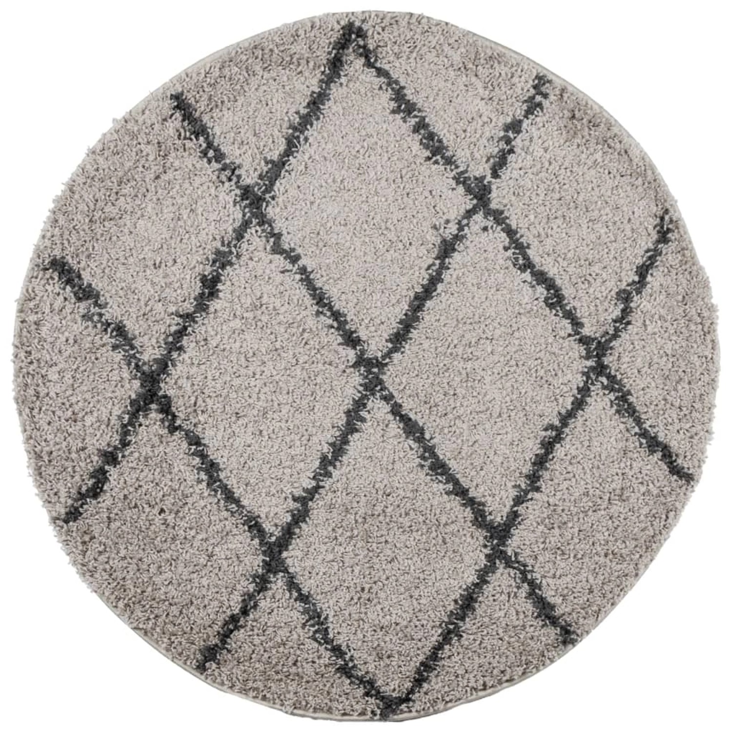 vidaXL Shaggyteppich Pamplona Hochflor Modern Beige Anthrazit  120cm 194739 günstig online kaufen