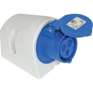 CEE-Wandsteckdose Caravan 230V, blau/weiß, für Camping & Wohnwagen.