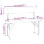 vidaXL Biertisch-Set, 3-teilig, klappbar, Tanne Massivholz, Umrisszeichnung mit Maßangaben.