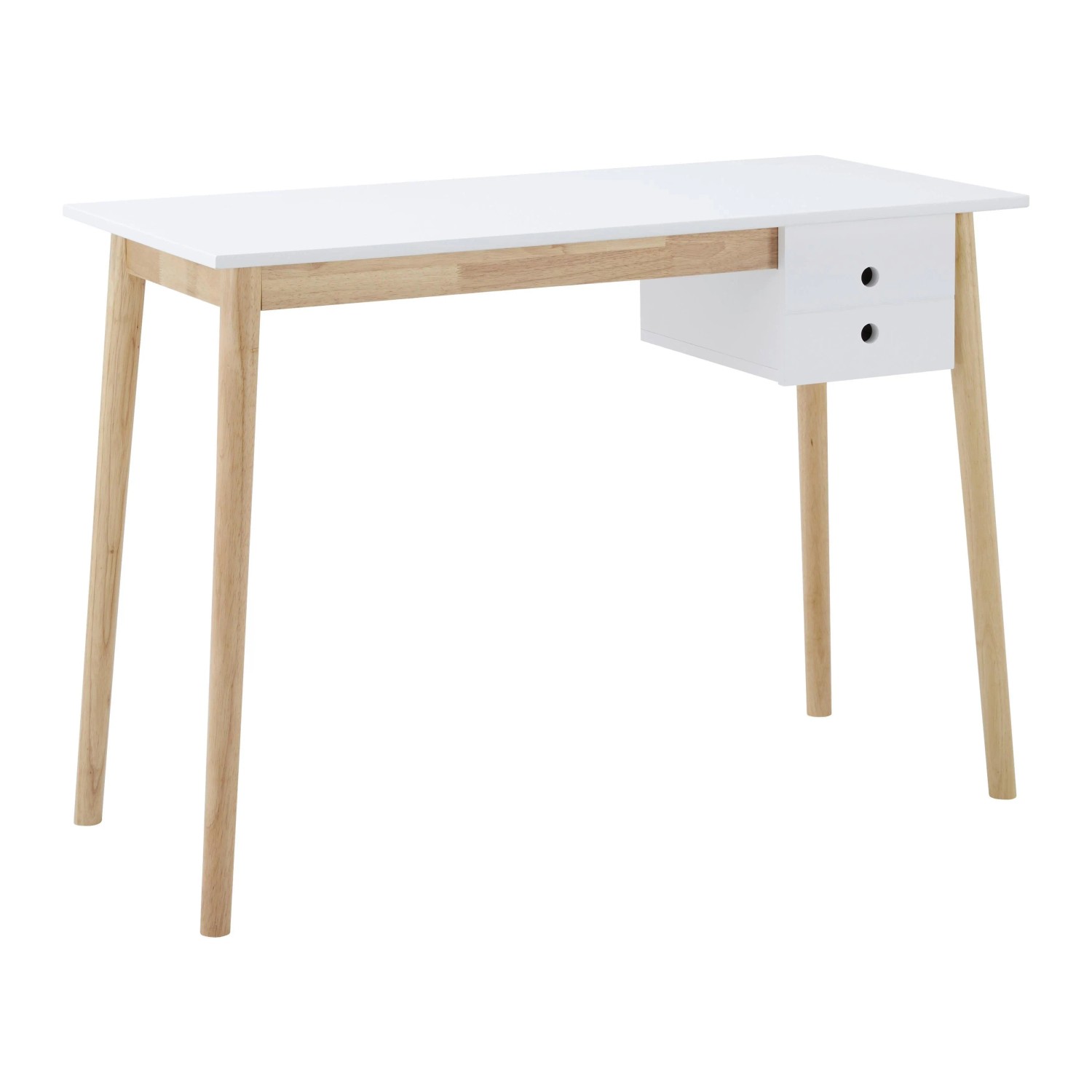 Bessagi Home Schreibtisch Melanie Weiß Echtholz/MDF ca. 106x48 cm