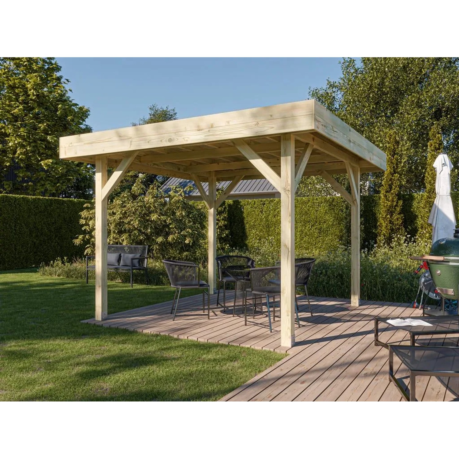 Woodtex Pavillon Gartenlaube Modern Mittel Kiefer Imprägniert