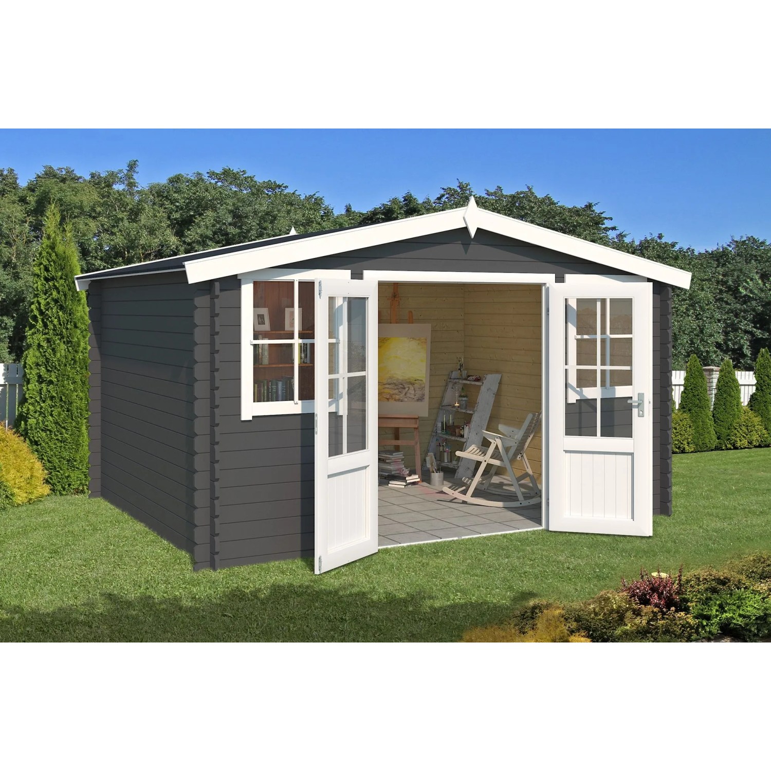 Lasita Gartenhaus Dallas 376 cm x 292 cm Carbongrau