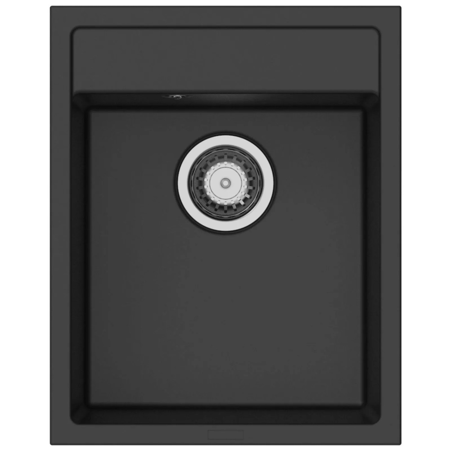 SOTECH Einbauspüle Atlanta 400N Tiefschwarz 400 x 500 x 200 mm Einzelbecken inkl. Siphon mit Raumschaffer