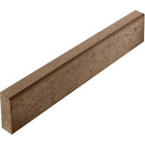 Brauner Tiefbordstein aus Beton, 8x25x100 cm, für Garten- und Wegebegrenzung.