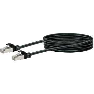 Schwarzes Schwaiger CAT 6 Netzwerkkabel, 1 m, mit RJ45 Stecker für Netzwerktechnik.