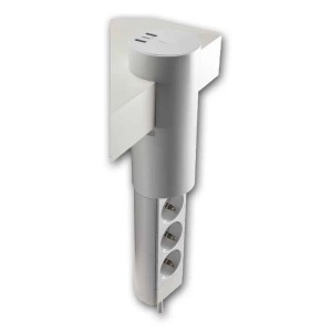 ChiliTec 3-fach Tischsteckdose CT-KS 3 Weiß mit USB