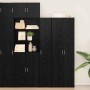 VidaXL Highboard in Schwarz Eichen-Optik, Holzwerkstoff, mit Regalen und Türen.