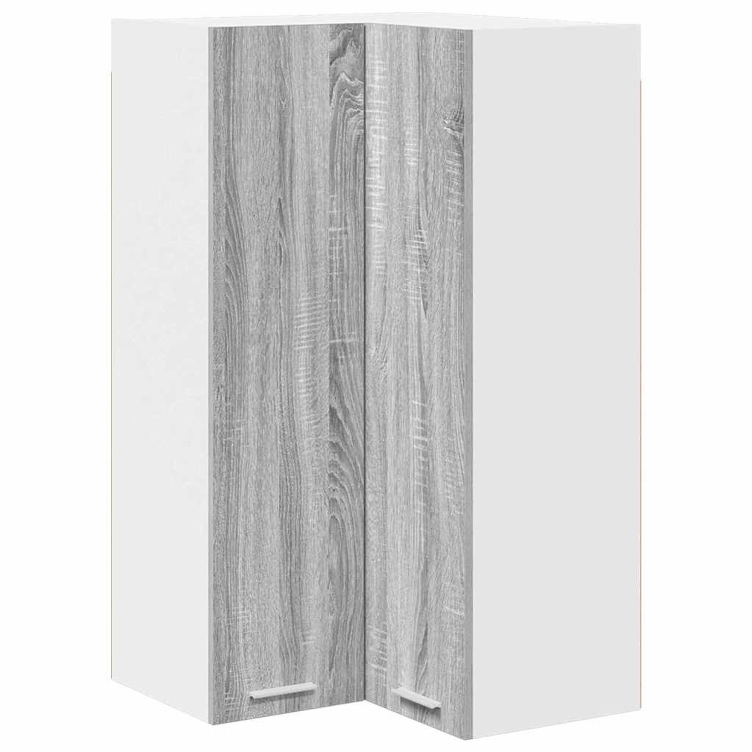 vidaXL Hängeschrank mit Tür Riga Grau Sonoma und Weiß 57 x 57 x 100 cm 884375