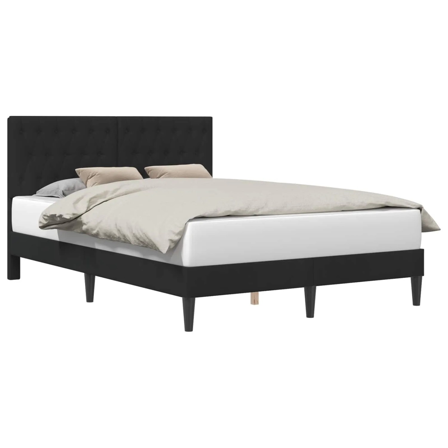 vidaXL Bettrahmen mit Kopfteil Schwarz 120 x 200 cm Samt 42027659
