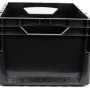 Schwarze Eurobox-System Box (40x30x22 cm) mit Vollwand, geeignet zur Aufbewahrung.