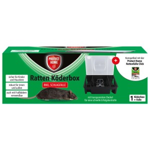 Protect Home Rattenköderbox mit Schlagfalle: Wiederverwendbare Box für Innen- und Außenbereich.