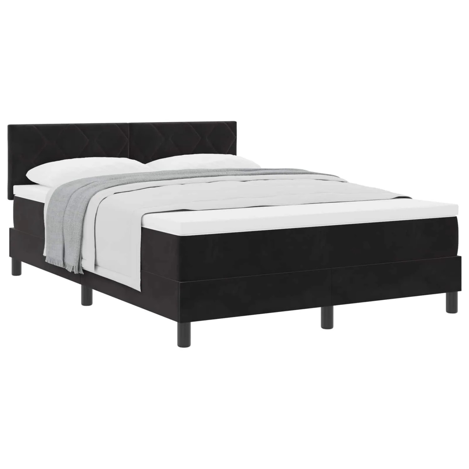 vidaXL Boxspringbett mit Matratze Schwarz 140 x 190 cm Samt 3339238 günstig online kaufen