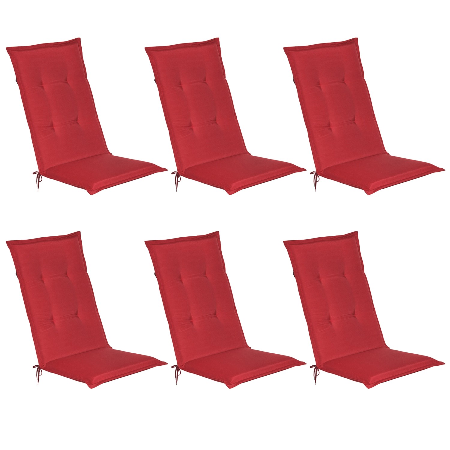 Beautissu Loft HL Hochlehner 120x50x6cm Rot 6tlg