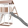 Axi Beach Tower Spielturm mit Doppelschaukel, Rutsche grau, Holz weiß/braun. Ideal für Kinder.