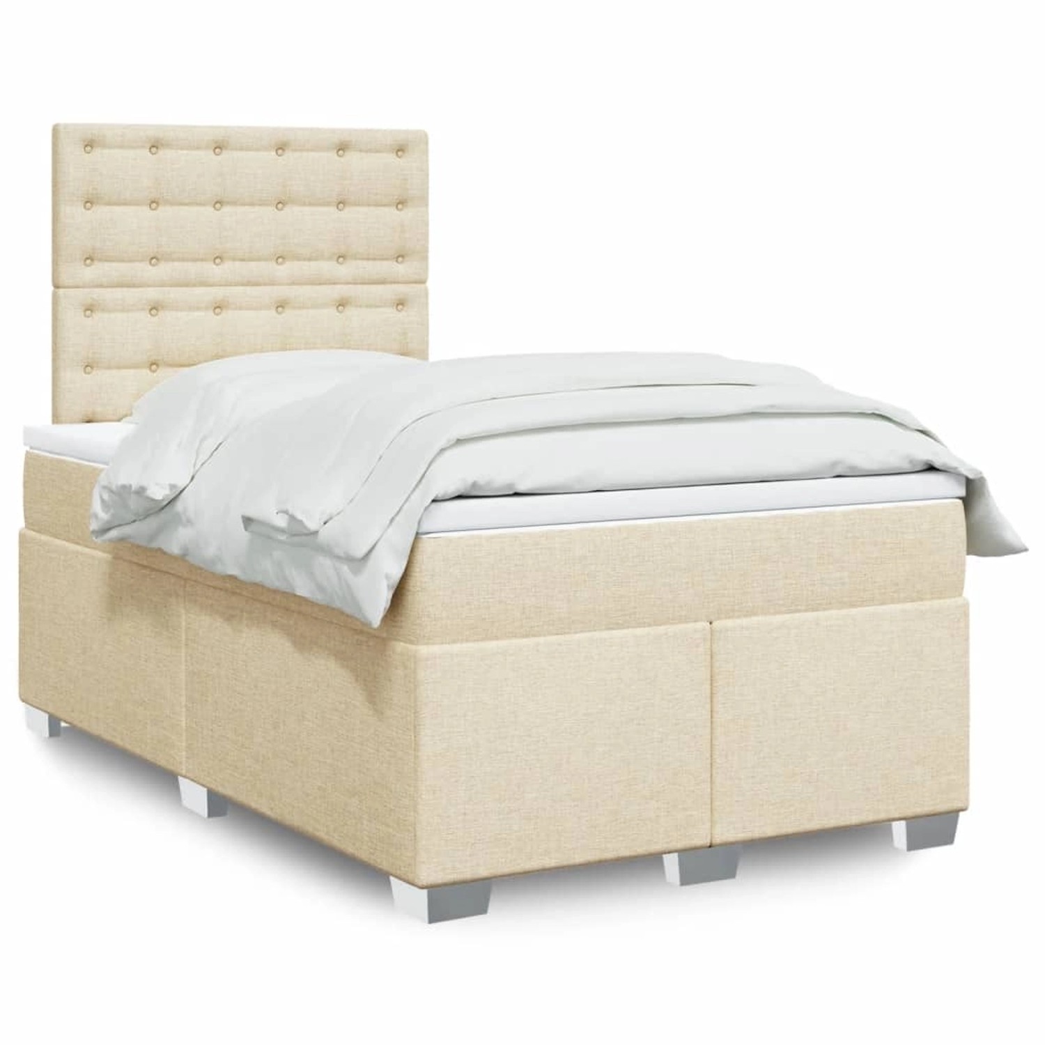 vidaXL Boxspringbett mit Matratze Creme 120x190 cm Stoff 3292746 günstig online kaufen