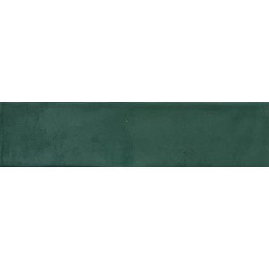 Grüne, glänzende Wandfliese Saigon aus Steingut, 7,5x30 cm.