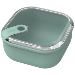 Rotho Frischhaltedose Ela 1 l in Mistletoe Green, quadratische Vorratsdose mit transparentem Deckel.