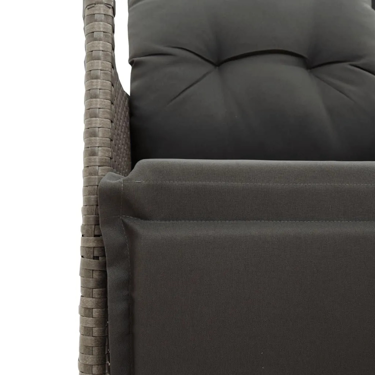 vidaXL Gartensessel Verstellbar mit Kissen Grau Poly Rattan 365661_8
