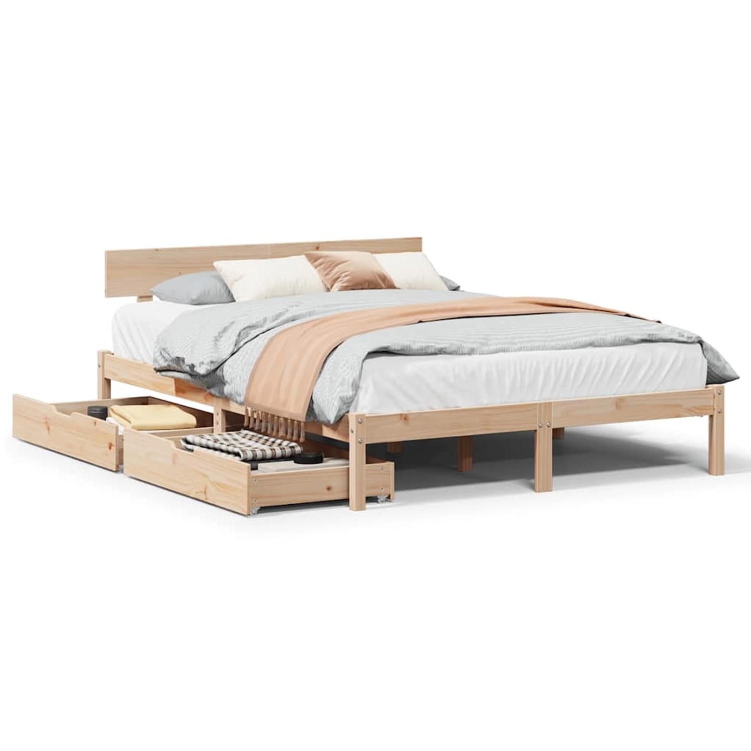 vidaXL Massivholzbett ohne Matratze 120x200 cm Kiefernholz 3301512 günstig online kaufen