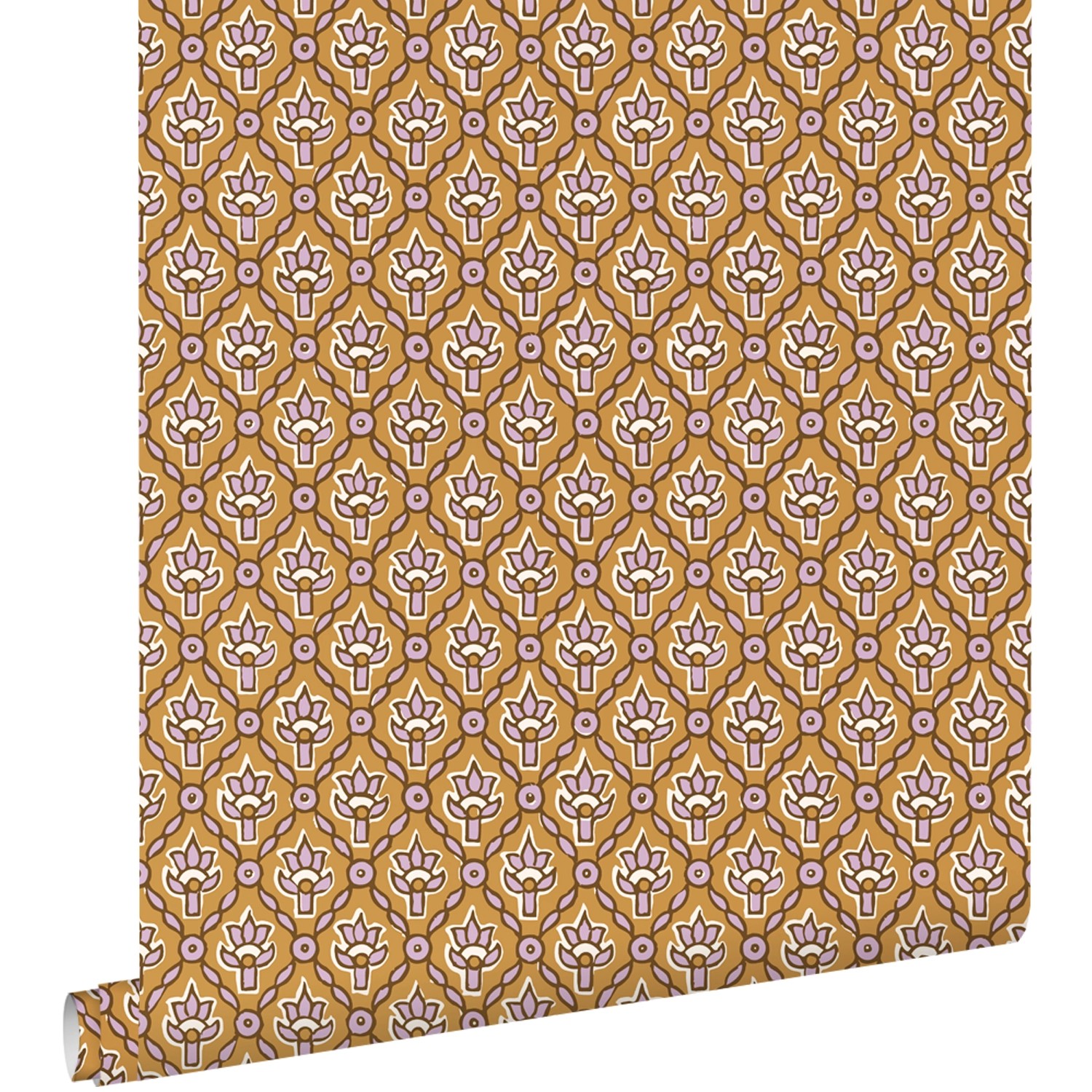 ESTAhome Tapete Blumenmuster Braun und Violett 50 x 900 cm günstig online kaufen