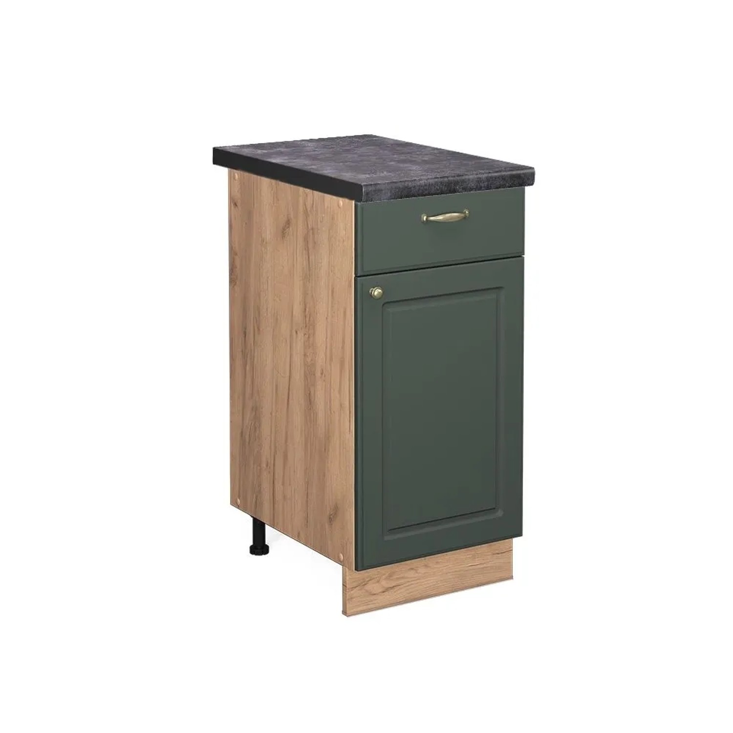 Vicco Küchenunterschrank Fame-Line Grün-Gold Landhaus Goldkraft Eiche 40 cm AP Anthrazit