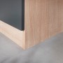 Detailaufnahme Respekta Küchenmöbel-Set Merle 100 cm Grau, Front grau, Korpus Eiche Sägerau.