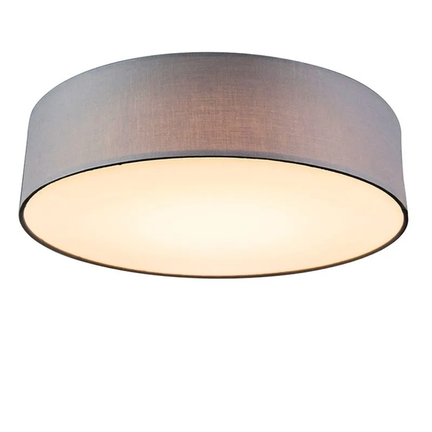 QAZQA Deckenleuchte Grau 40 cm inkl  LED Drum LED