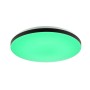 Smarte LED-Deckenleuchte Livio mit RGB-Funktion, weiß-schwarz, Durchmesser 38,5 cm.