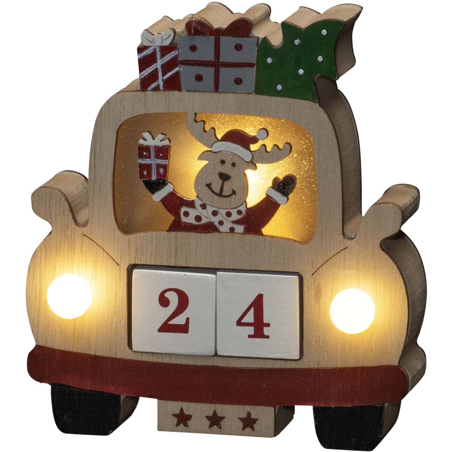 Thumbnail - Konstsmide LED Holzsilhouette Rentier im Automit Datumswürfeln