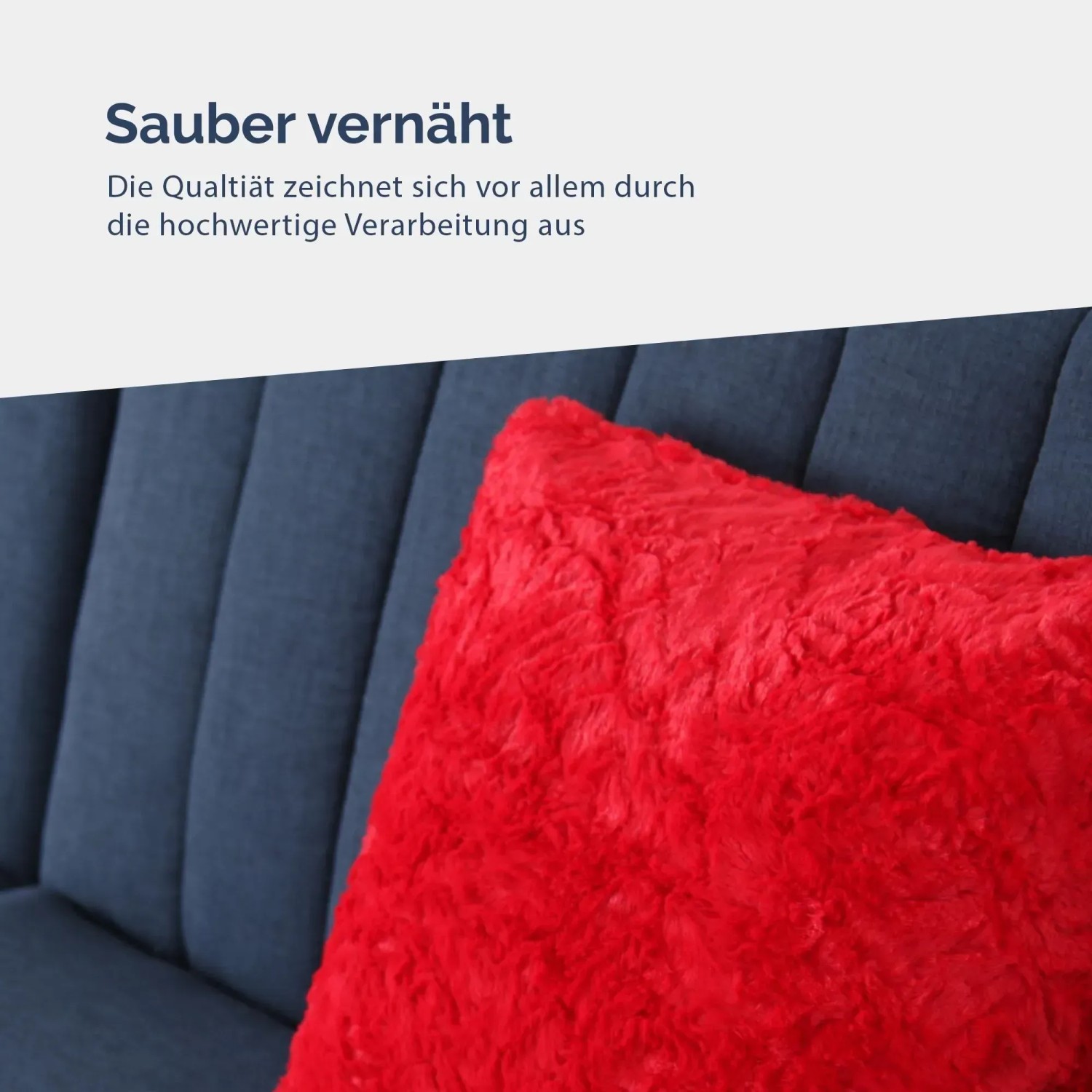Bestlivings Kissenhülle Rose Kuschel, 60x60 cm, Rot. Flauschiges Dekokissen für Sofa oder Bett.