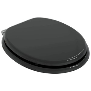 vidaXL Soft-Close Toilettensitz Schwarz 44 x 38 cm MDF-Platte 42027173