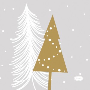 Duni Servietten mit Winterbaum-Motiv, 24x24cm, 20 Stück. Ideal für die Adventszeit.